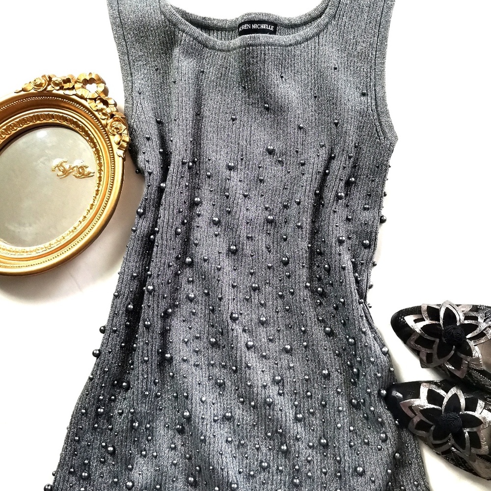 LAUREN MICHAEL SILVER METALLIC/ PEARL